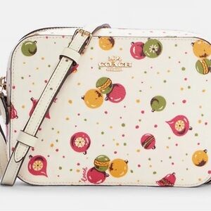 New Coach Mini Camera Bag With Ornament Print w/ Matching Card Wallet